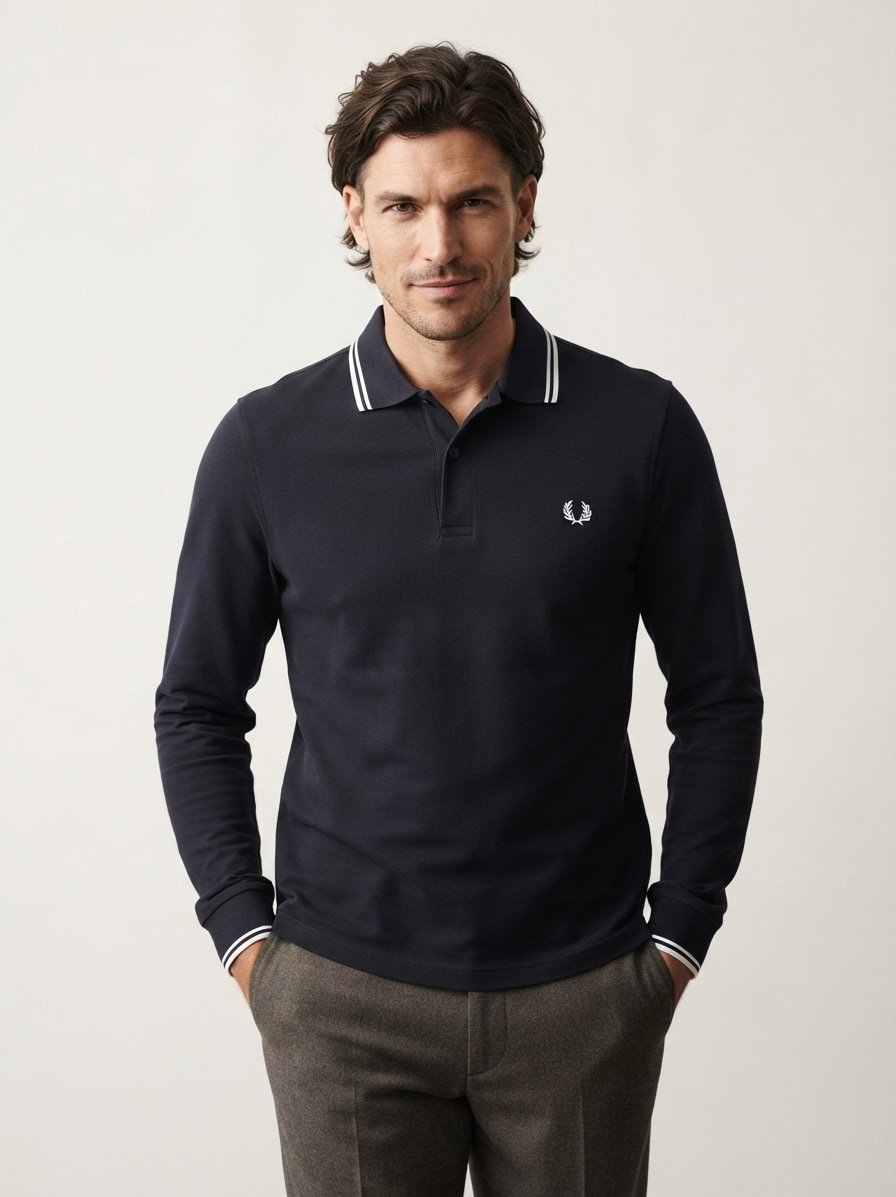 Polo-Shirt, Baumwoll-Piqué, navy