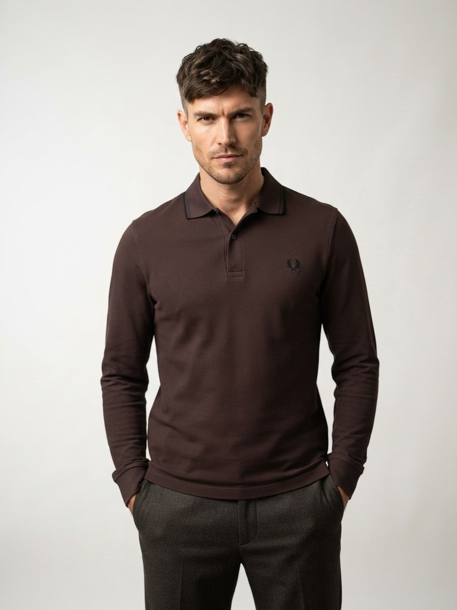 Polo-Shirt, Baumwoll-Piqué, braun