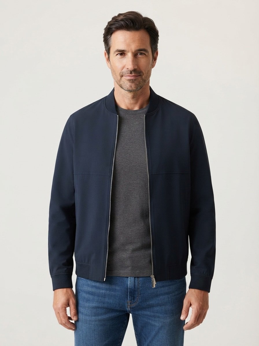 Blouson, Mikrofaser, dunkelblau