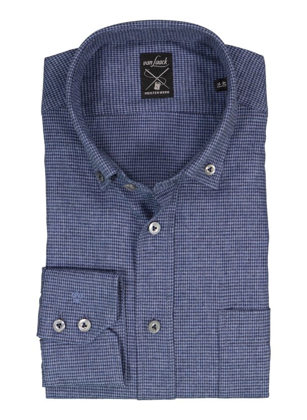Hemd vL-Roy-TFK, Tailor, Flanell, Button-Down, Brusttasche, navy kariert