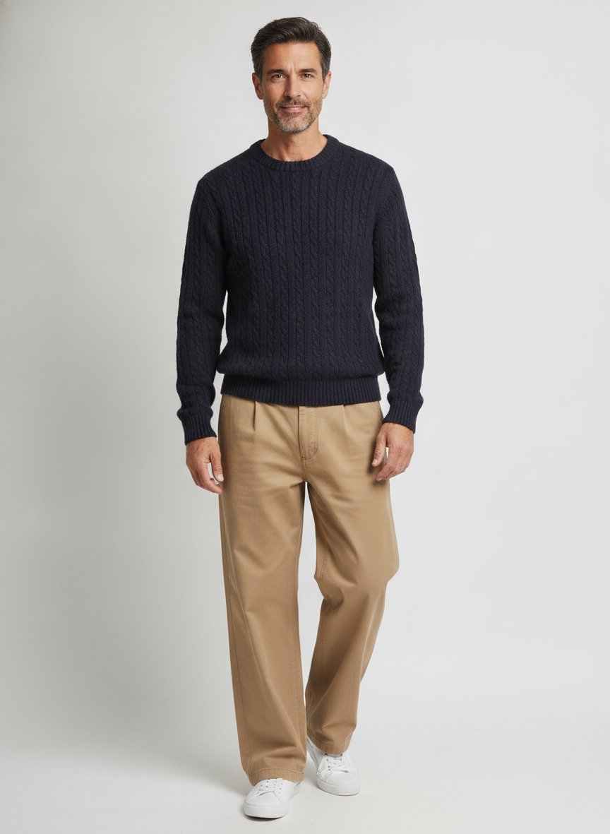 Chino Cino, Straight, Baumwoll-Stretch, beige meliert