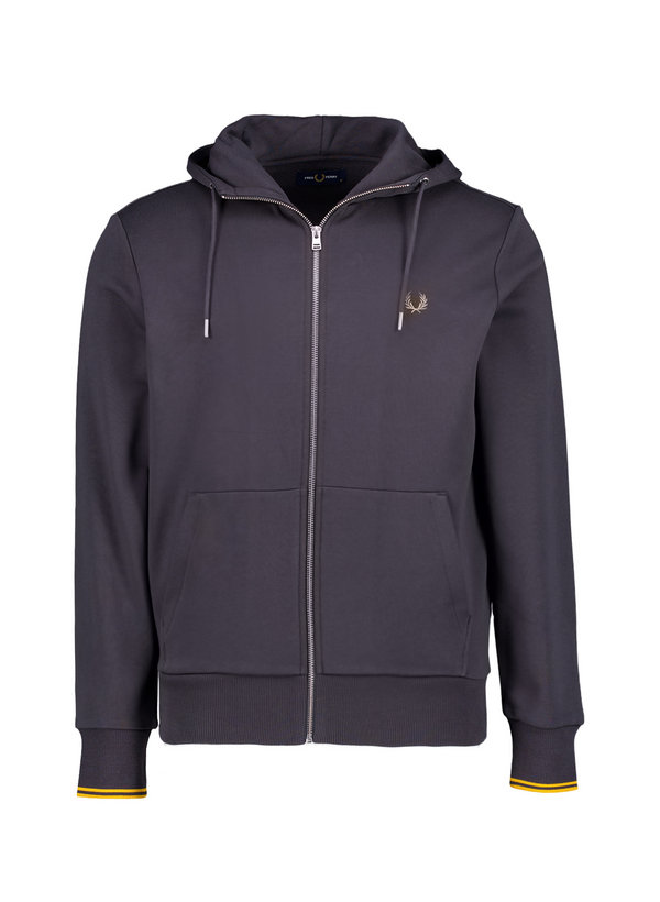 Fred Perry Herren Sweatjacke grau Baumwolle unifarben