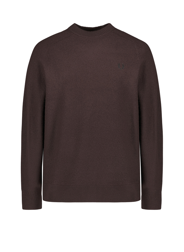 Fred Perry Herren Pullover braun Merinowolle unifarben