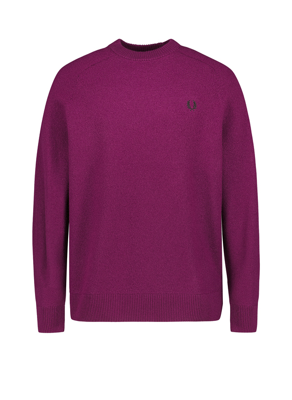 Fred Perry Herren Pullover violett Merinowolle unifarben