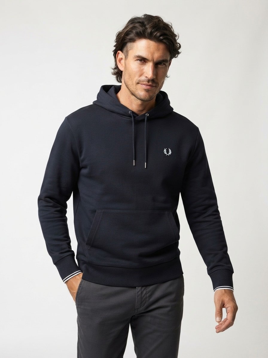 Hoodie, Baumwolle, nachtblau