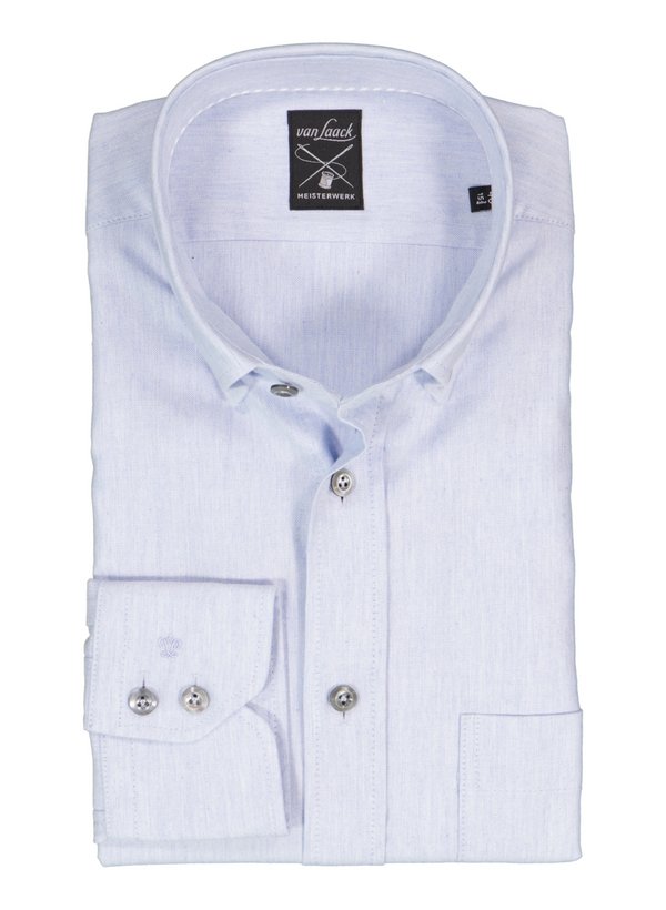 Hemd vL-Roy-LPTFK, Tailor, Baumwolle-Lyocell, Button-Down, Extra langer Arm, Brusttasche, blau