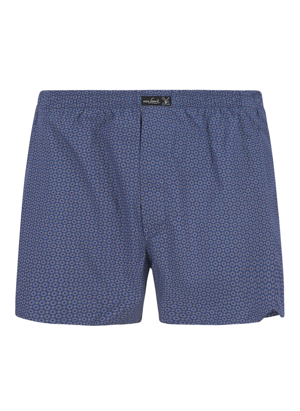 Boxershorts, Baumwolle, blau gemustert