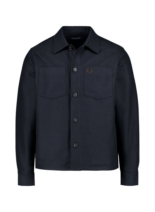Fred Perry Herren Overshirt schwarz Flanell