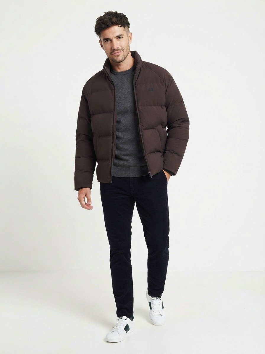 Steppjacke, Mikrofaser, braun