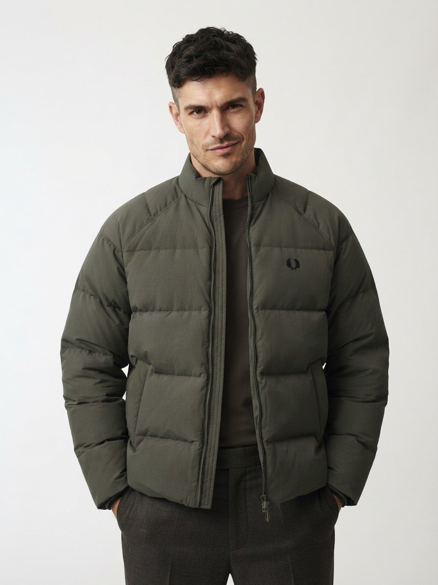 Steppjacke, Mikrofaser, grün