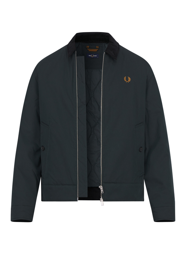 Fred Perry Herren Jacke grün Baumwolle unifarben