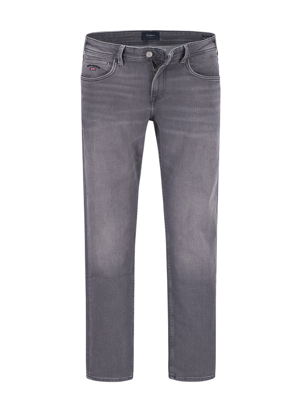 Jeans, Regular Straight Fit, Baumwoll-Stretch, grau
