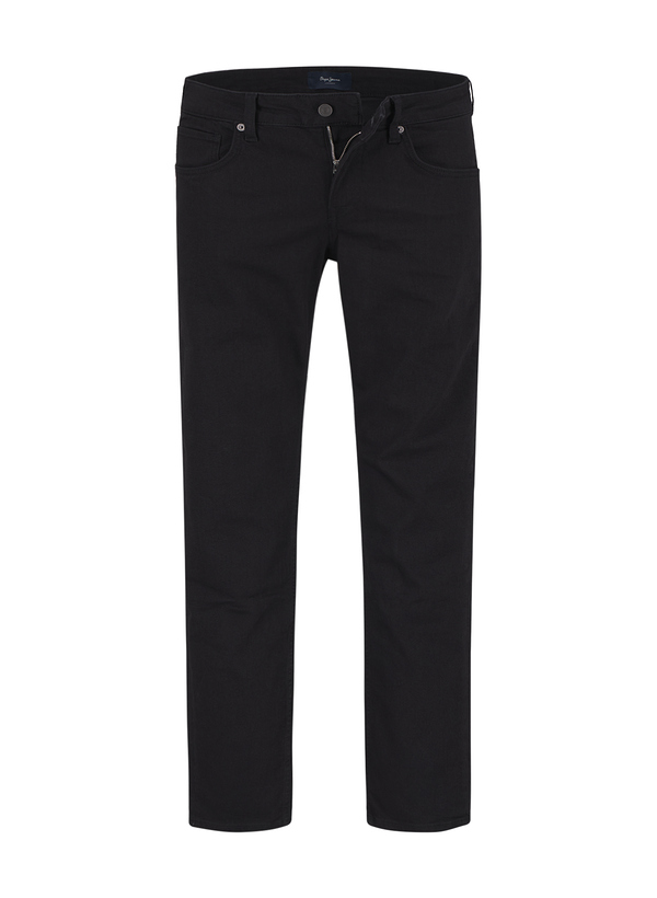 Jeans, Regular Straight Fit, Baumwoll-Stretch, schwarz