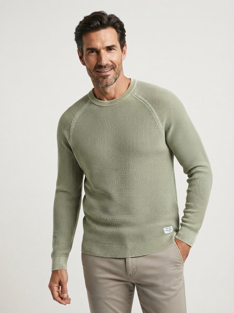 Pullover, Baumwolle, oliv