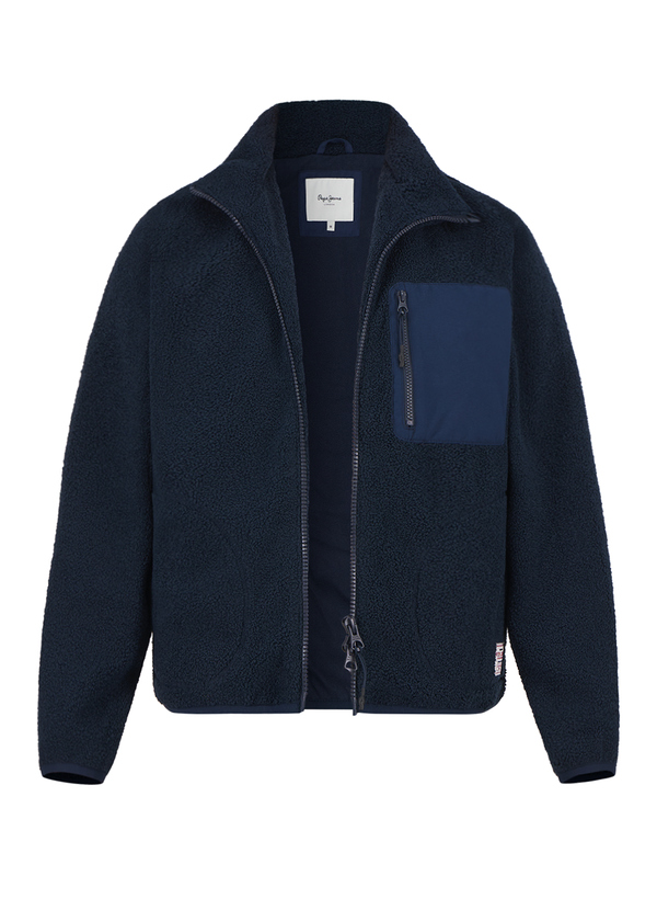 Jacke, Webpelz, blau