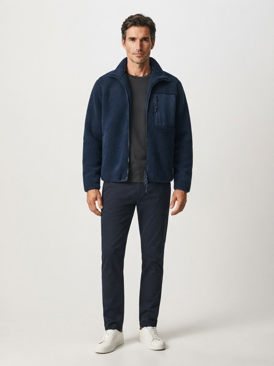 Jacke, Webpelz, blau