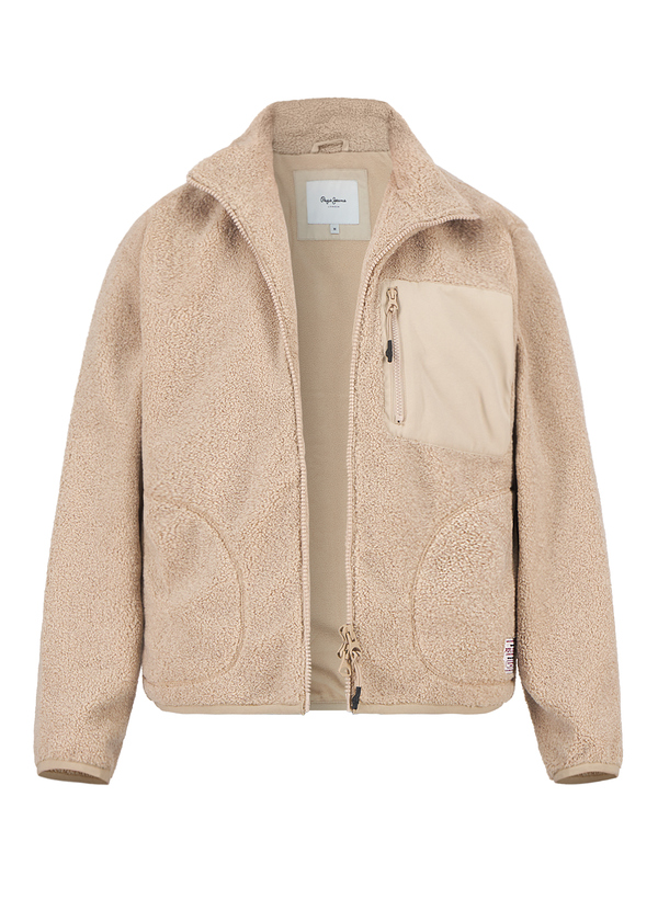 Jacke, Webpelz, beige
