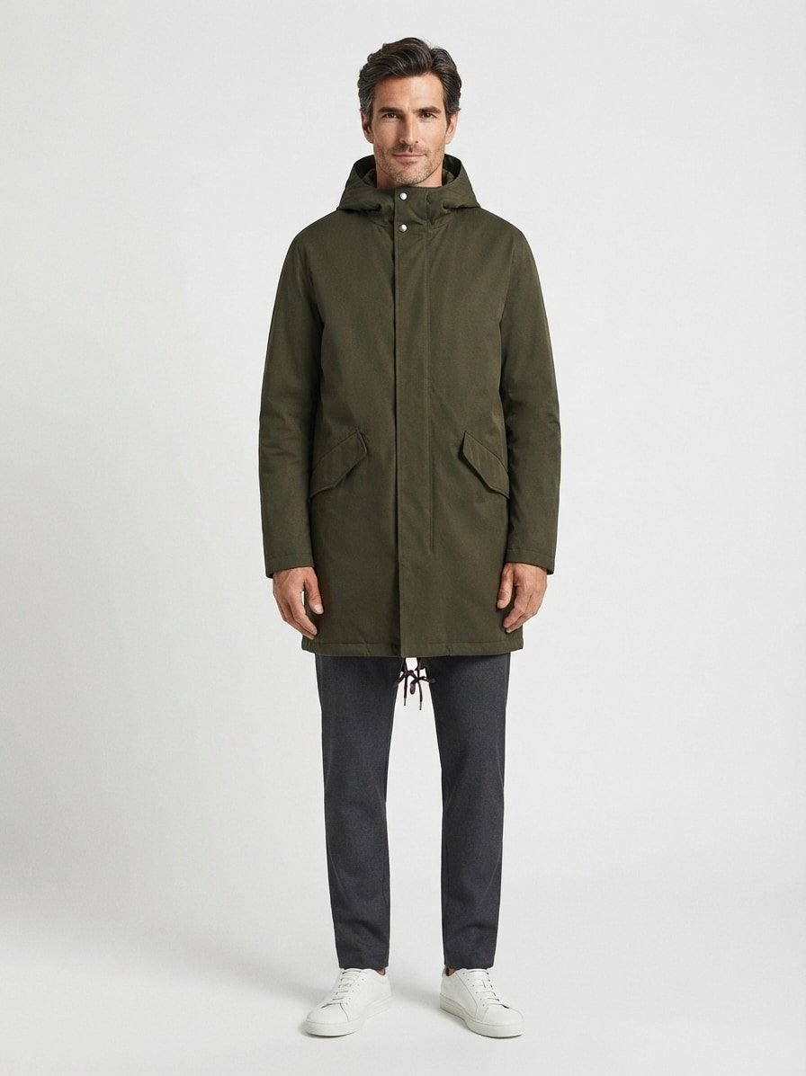 Parka, Mikrofaser wattiert, olive