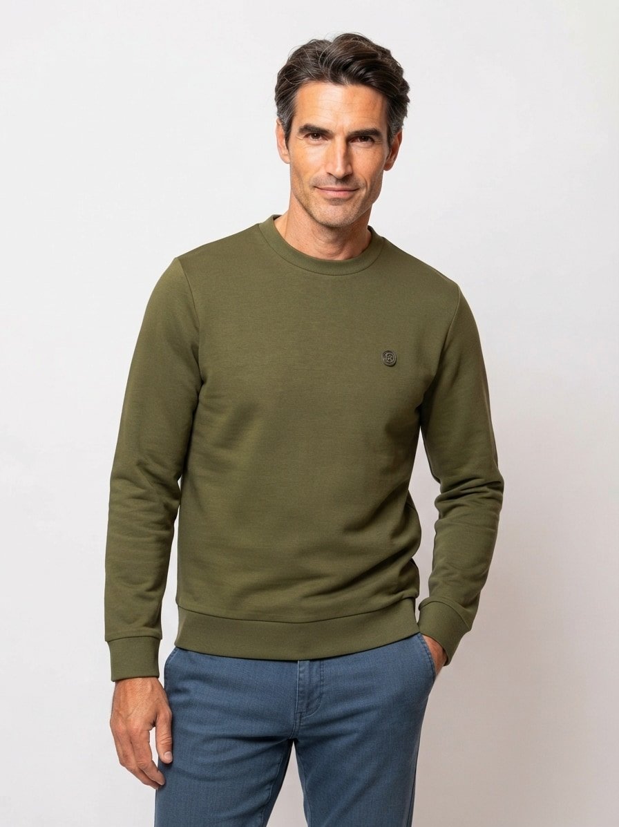 Sweatshirt Sharpe, Baumwolle, dunkelgrün