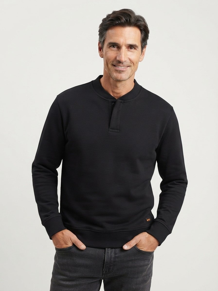 Sweatshirt, Baumwolle, schwarz