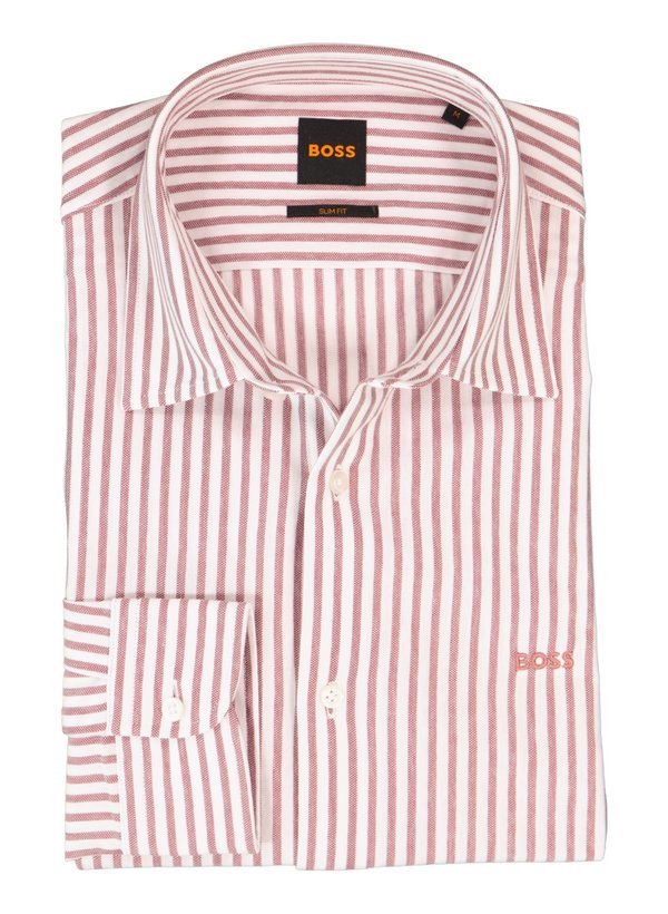 Hemd Mysoft, Slim, Jersey, Kent, dunkelrot gestreift