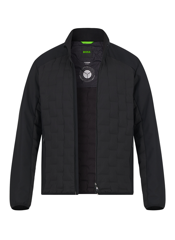 Daunenjacke, Mikrofaser wasserabweisend, schwarz