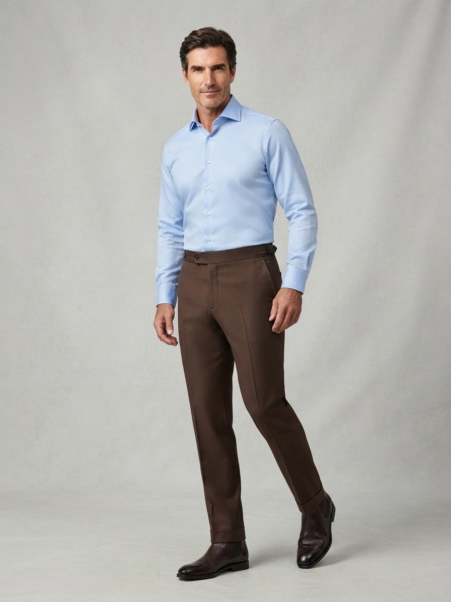 Bundfaltenhose Flips, Modern Fit, Performance-Stretch, braun