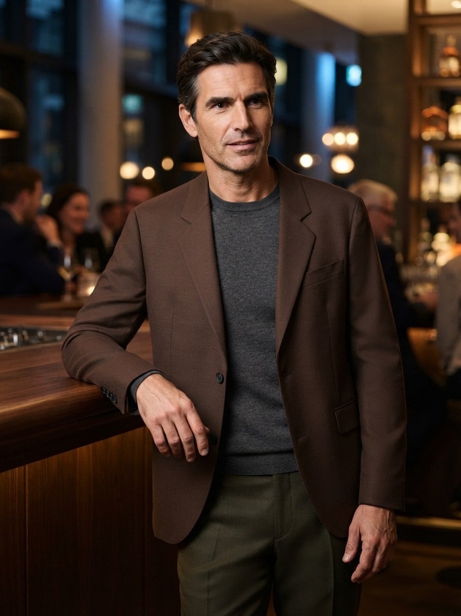 Sakko Karlo, Modern Fit, Performence-Stretch, braun