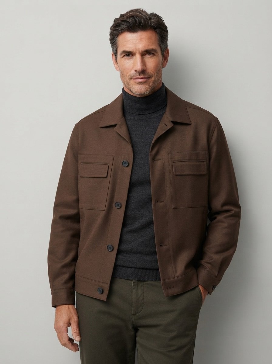 Overshirt Juliano, Modern Fit, Performence-Stretch, braun