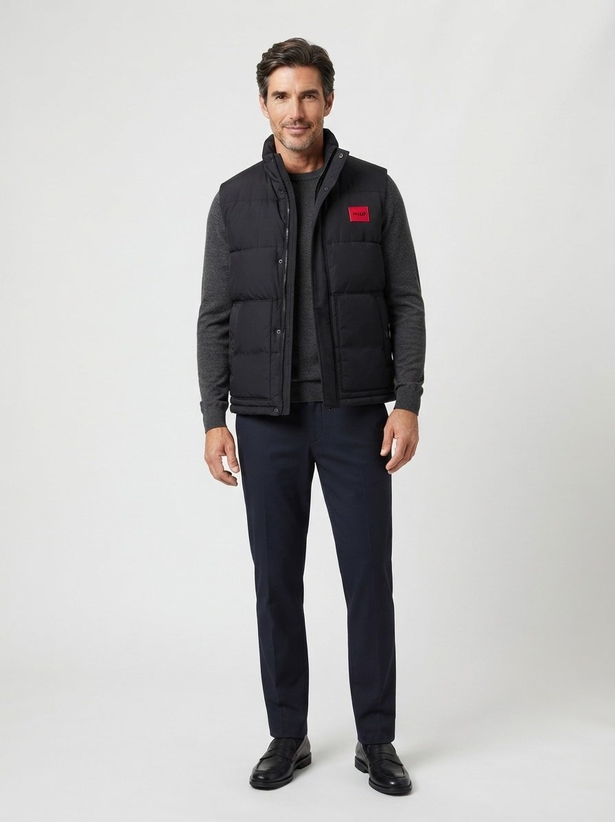Steppweste Baltino, Nylon wasserabweisend, schwarz