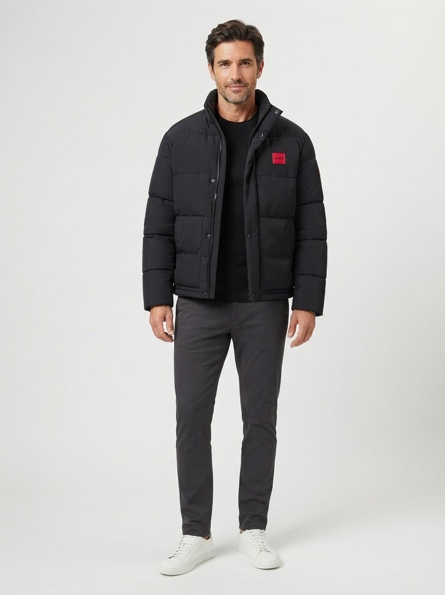 Steppjacke Balto, Mikrofaser wasserabweisend, schwarz