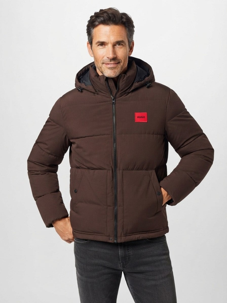 Steppjacke, Mikrofaser wasserabweisend, braun