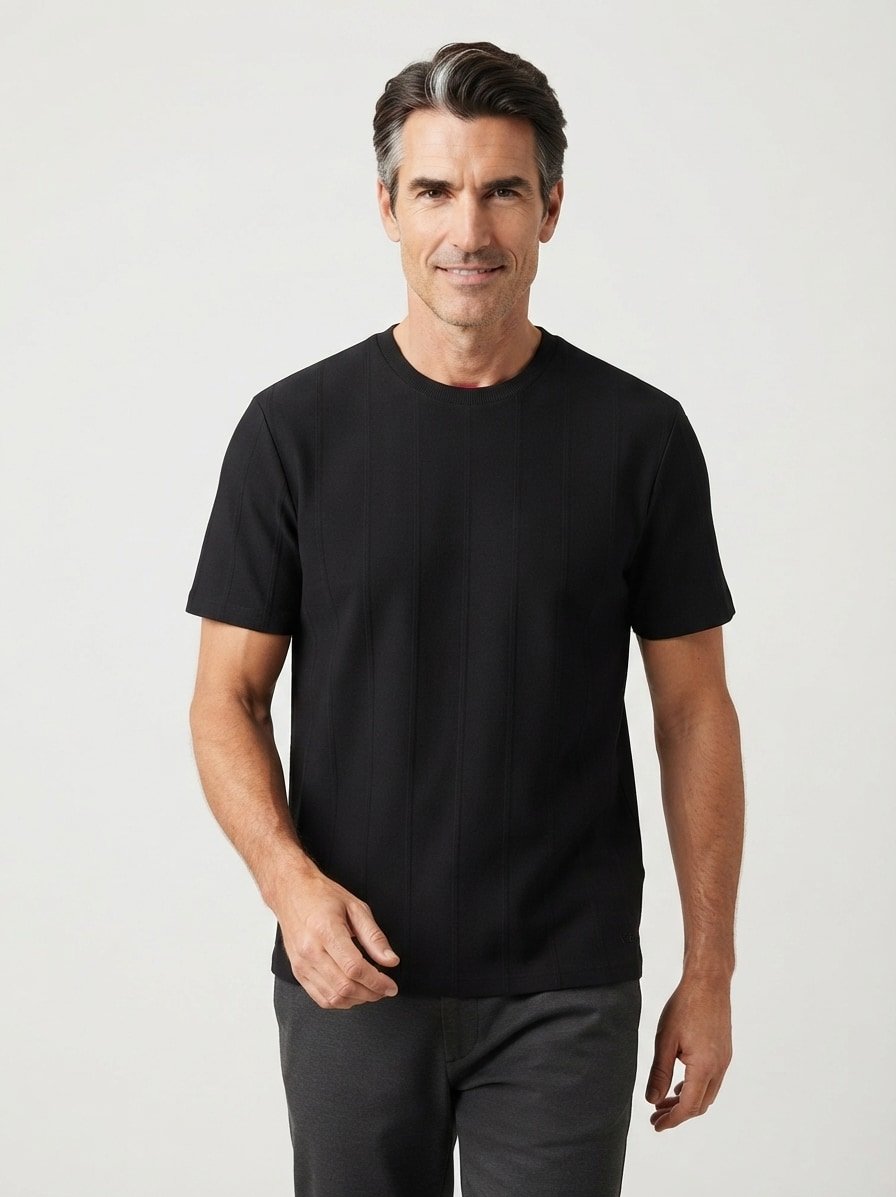 T-Shirt Dalipos, Baumwolle, schwarz strukturiert