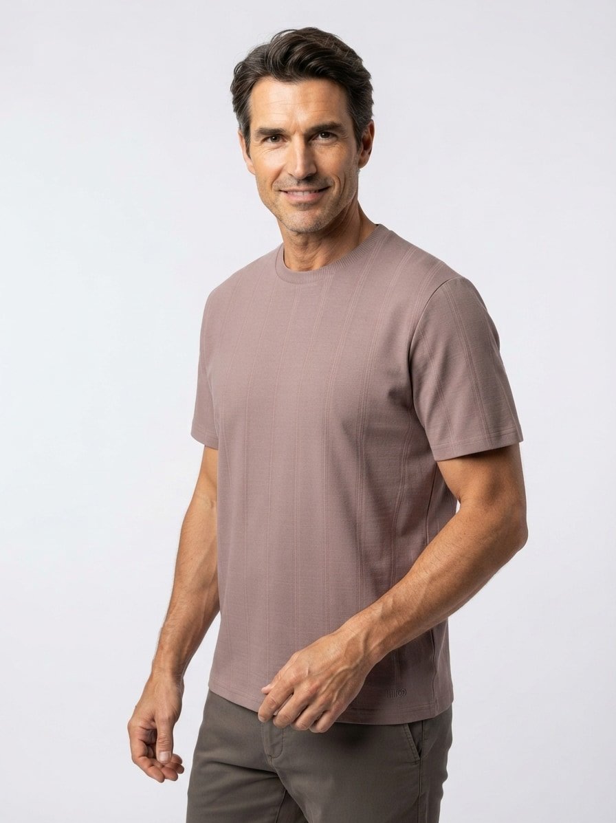 T-Shirt Dalipos, Baumwolle, braun strukturiert