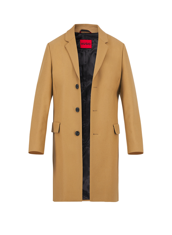 HUGO Herren Mantel beige unifarben