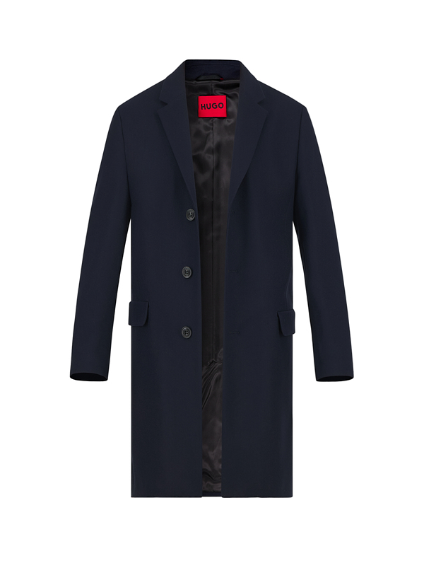 HUGO Herren Mantel blau unifarben