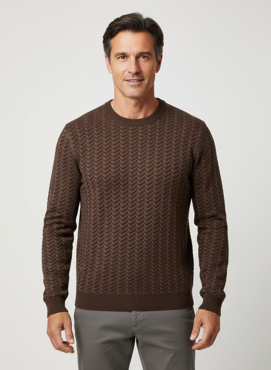 Pullover, Baumwolle, braun