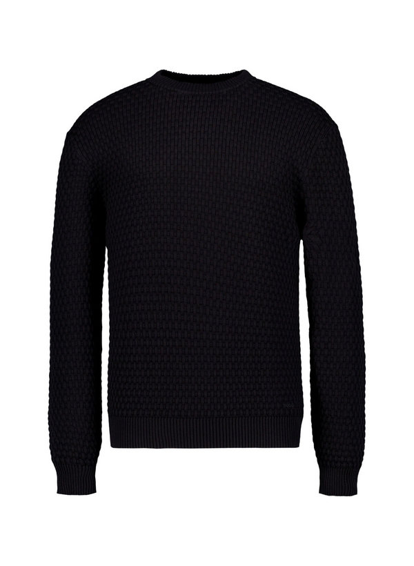 HUGO Pullover Sylas, Baumwolle, schwarz, stukturiert
