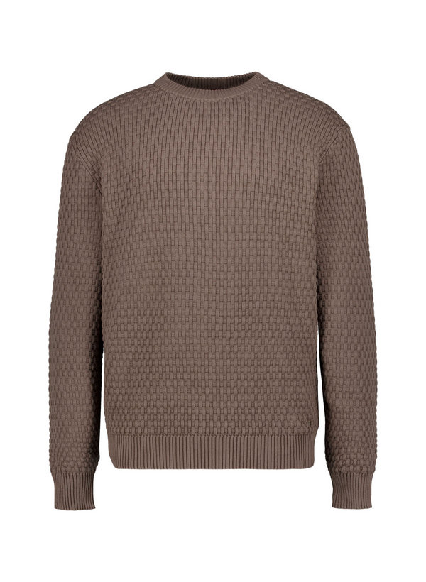 HUGO Pullover Sylas, Baumwolle, braun, stukturiert