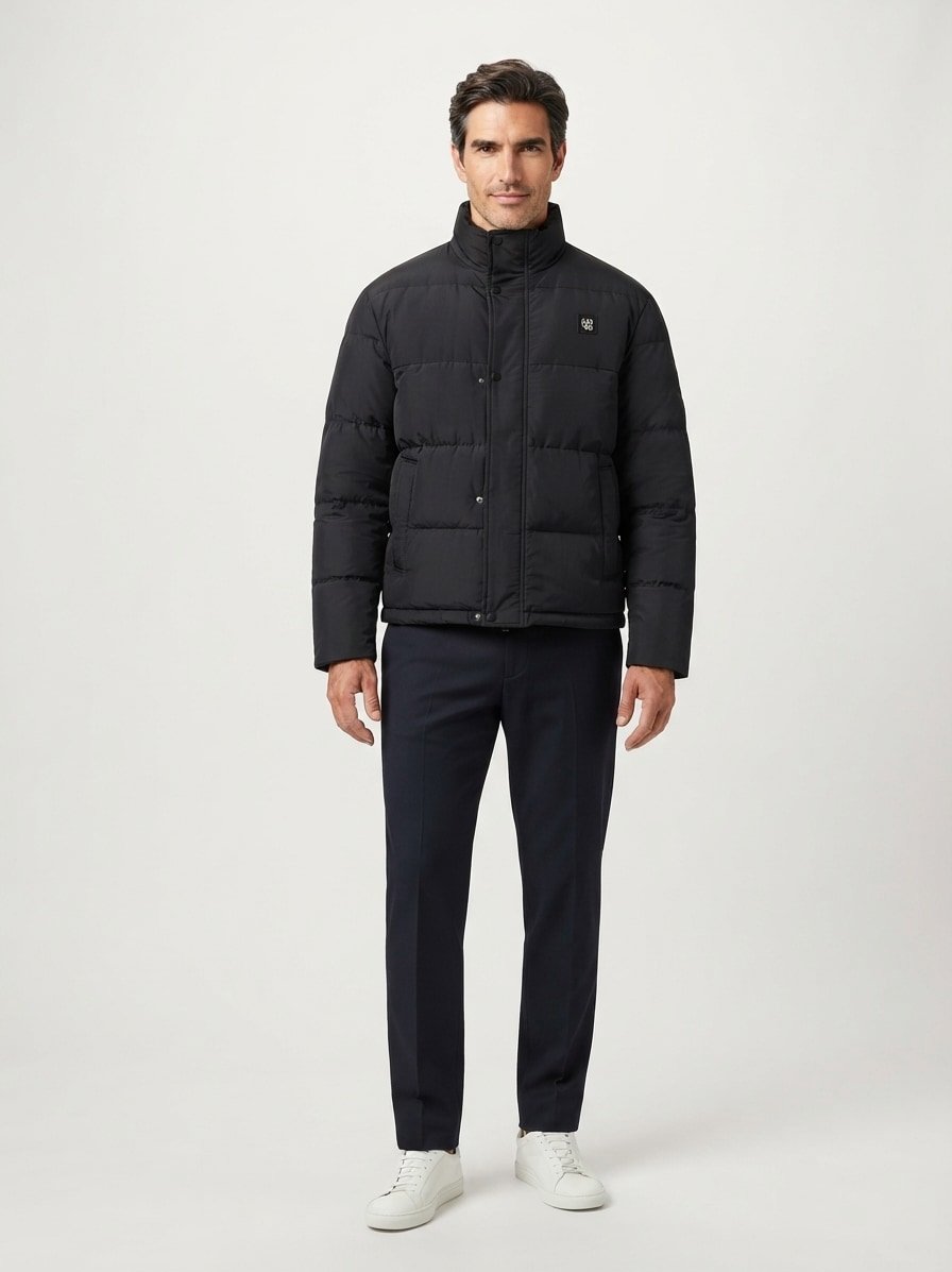 Steppjacke Baltos, Mikrofaser wasserabweisend, schwarz