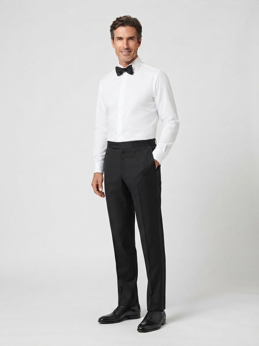 Smoking-Hose, Hesten, Extra Slim Fit, Schurwoll-Stretch, schwarz