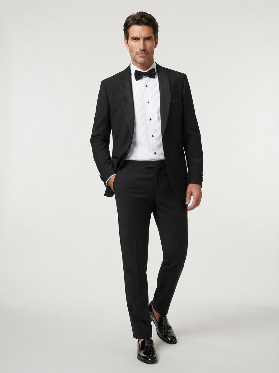 Smoking Arti-Hesten, Extra Slim Fit, Schurwoll-Stretch, schwarz
