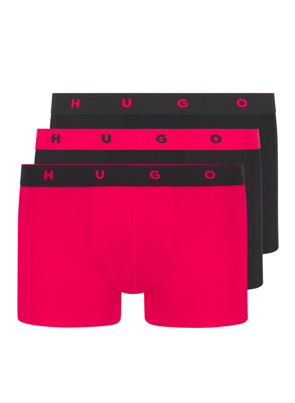 HUGO Herren Trunks rot Viskose/Modal unifarben