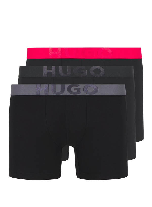 HUGO Herren Trunks schwarz Baumwolle & Mix gemustert
