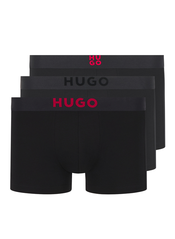 HUGO Herren Trunks schwarz Baumwolle & Mix gemustert