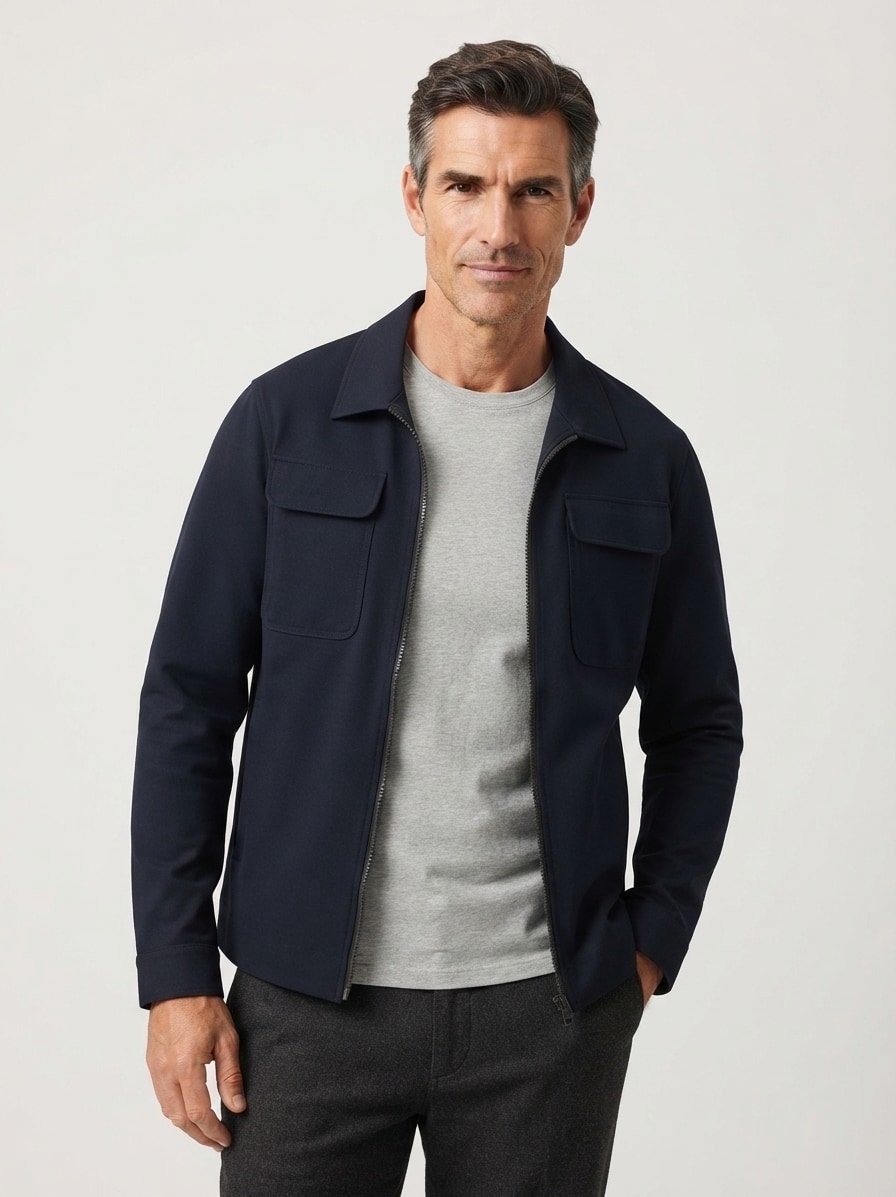 Overshirt DiNew Taylor, Jersey, navy
