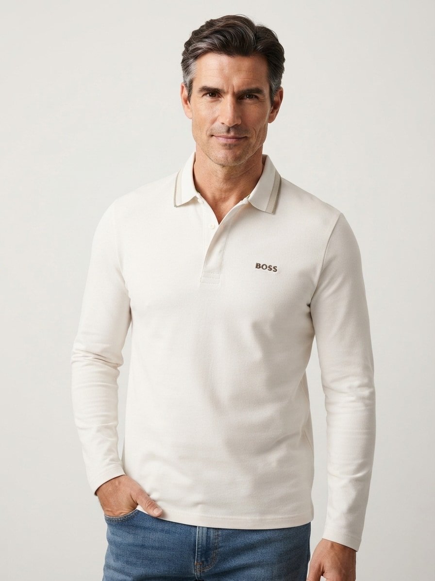 Polo-Shirt Plisy, Regular Fit, Baumwoll-Piqué, weiß