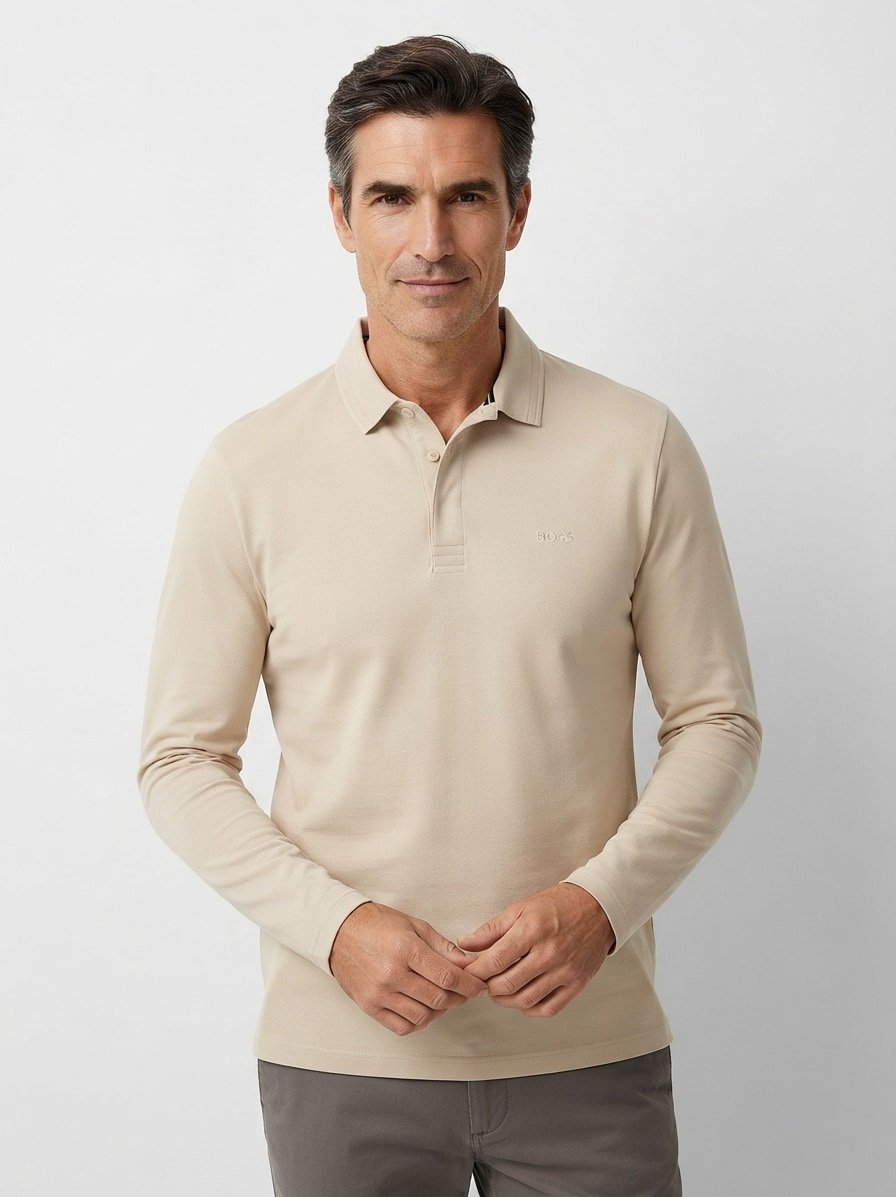 Polo-Shirt Plisy, Regular Fit, Baumwoll-Piqué, beige