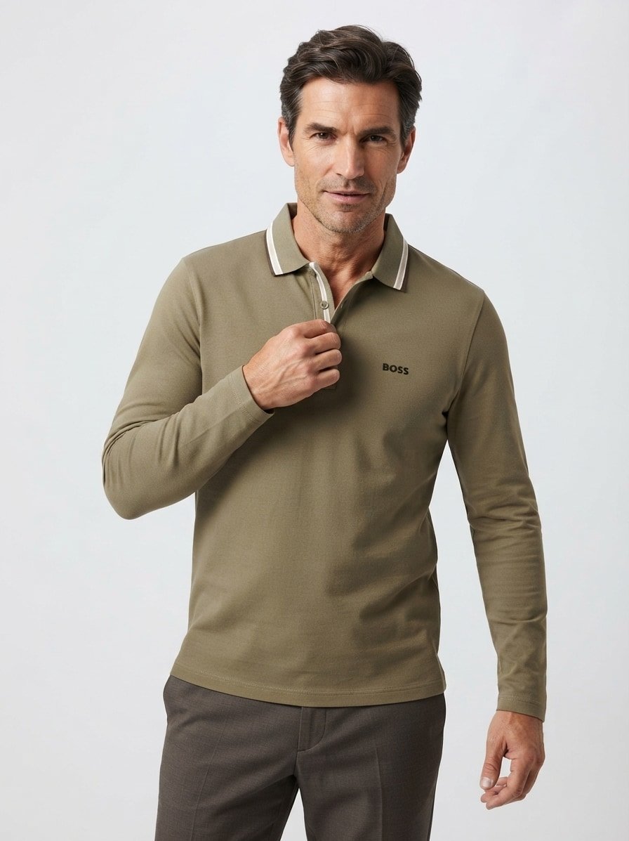 Polo-Shirt Plisy, Regular Fit, Baumwoll-Piqué, oliv