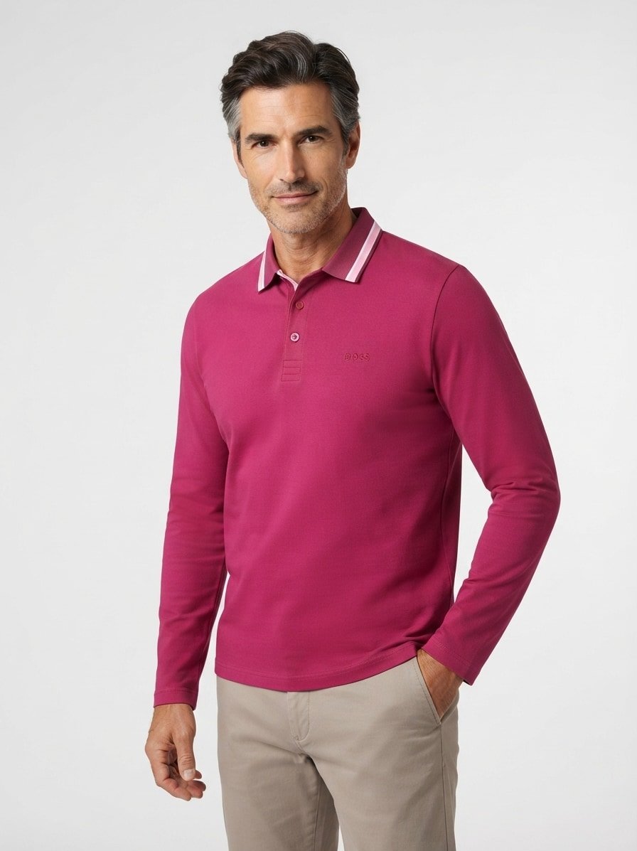 Polo-Shirt Plisy, Regular Fit, Baumwoll-Piqué, bordeaux